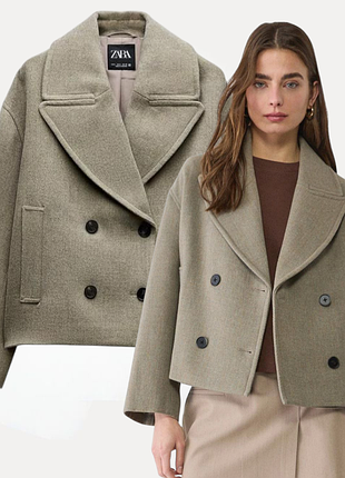 Zara двубортный жакет оверсайз рm,