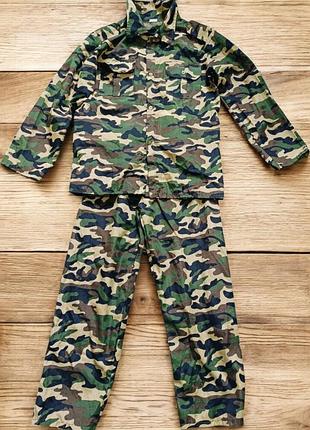 Карнавальный костюм военный пиксель офицер армейский солдат камуфляж 9-10 лет