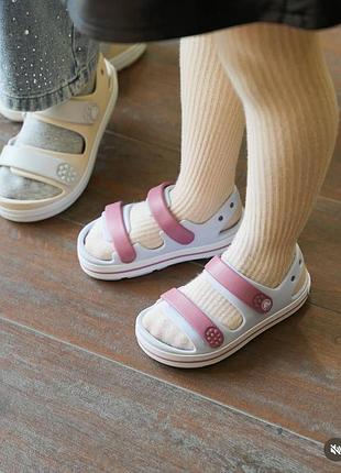 Крокс крокбенд сандалі дитячі сині з сірим crocs toddler crocband™ cruiser sandal dreamscape/cassis