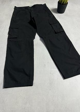 Карго-штани парашути baggy прямі чорні чоловічі 2