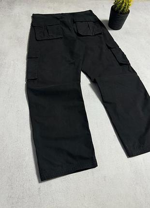 Карго-штани парашути baggy прямі чорні чоловічі 5