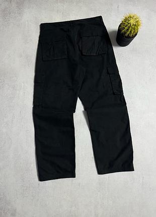 Карго-штани парашути baggy прямі чорні чоловічі 3
