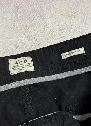 Карго-штани парашути baggy прямі чорні чоловічі 8