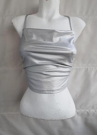 Серебристый топ shein размер s