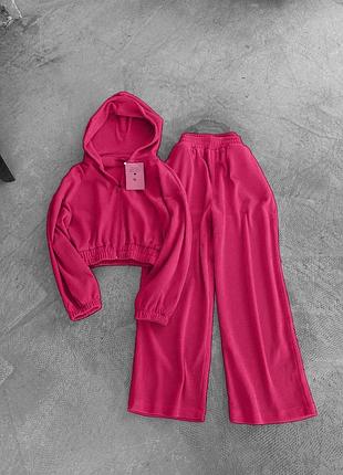 Жіночий вельветовий спортивний костюм двійка вільного крою