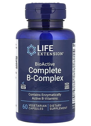 B-complex - полный комплекс биоактивных витаминов группы б - 60 капсул - life extension