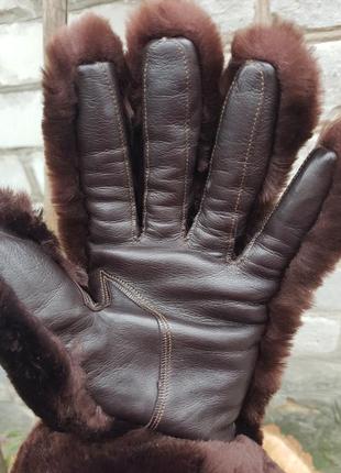 Вінтажні рукавички шкіра та хутро бобра морлі англія6 фото