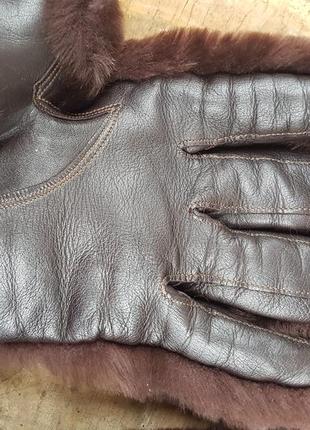Винтажные перчатки кожа и мех бобра morley англия10 фото
