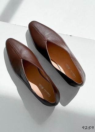 Балетки жіночі likka шоколад натуральна шкіра