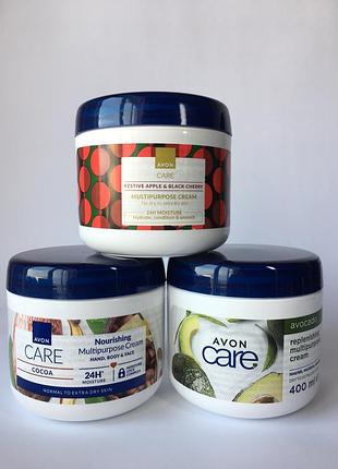 Крем для тела 400 мл avon care, авокадо, вишня, какао / эйвон крем для тела, рук и лица