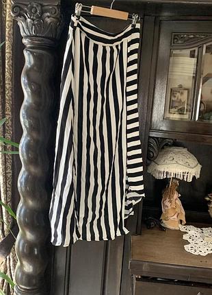 Юбка спідниця довга міді в полоску чорно біла висока талія утягуюча нова з біркою