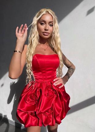 Атласный комплект с корсетом и юбкой с розами, вечерний комплект с корсетом, костюм с юбкой из атласа