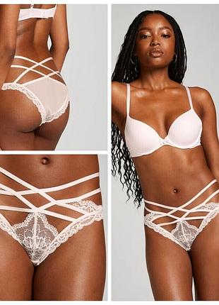 Hunkemoller! невероятные трендовые женские трусы, страп-панты л размер snow white
