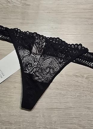 Hunkemoller! современные женские трусы с кружевом, стринги s размер caviar