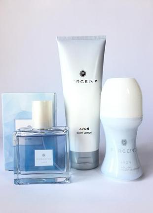Набір із 3х од. avon perceive : парфумована вода, дезодорант, лосьйон для тіла/ ейвон персів