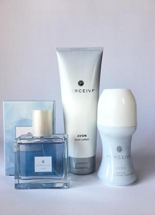 Набір із 3х од. avon perceive : парфумована вода, дезодорант, лосьйон для тіла/ ейвон персів2 фото