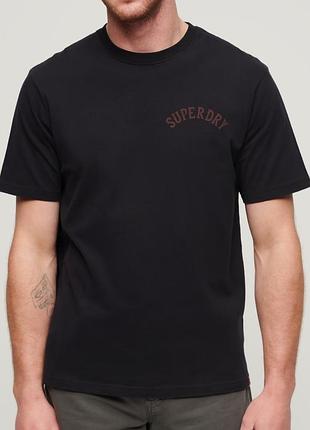 Фирменная хлопковая футболка с графическим тату украшена стразами superdry оригинал ❣️🌺❣️ 2