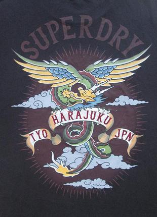 Фирменная хлопковая футболка с графическим тату украшена стразами superdry оригинал ❣️🌺❣️ 6
