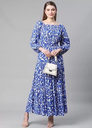 Сукня m&s, плаття, платье, сарафан, гжель, ярусное платье