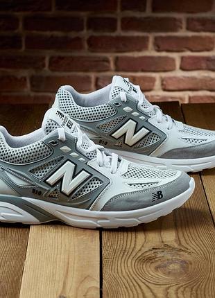 Кроссовки мужские new balance white нубук-сетка 4