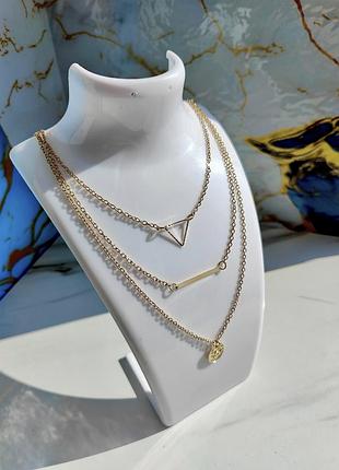 Жіночий ланцюжок на шию в золотистому кольорі, біжутерія