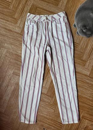 Джинси мом в смужку  topshop motor 25 розмір