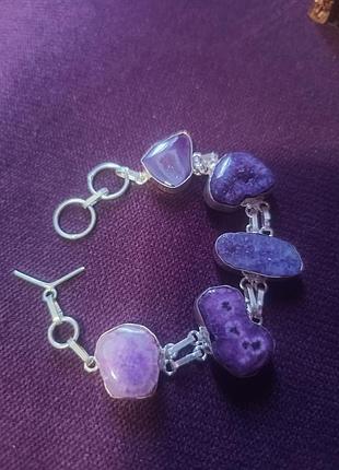 Браслет друзей аметиста серебро 925
