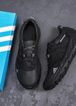Мужские кожаные кроссовки adidas climacool black 10