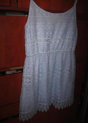 Сарафан  кружевной голубой