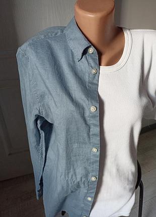 Рубашка бойфренда лен на небольшую девушку