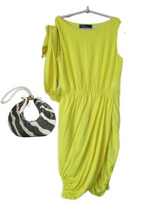 Платье love republic с запа́хом, сарафан жёлтый, xs/s