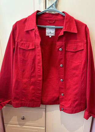 Куртка джинсова червона tom tailor