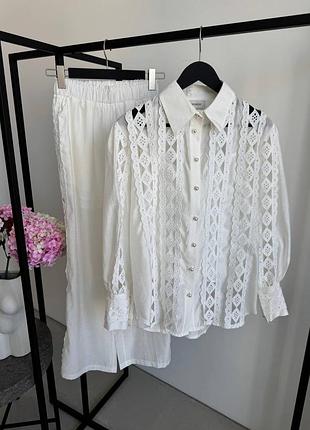 Молочний костюм мереживо