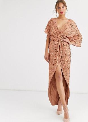 Шикарное макси платье асимметрия asos disign