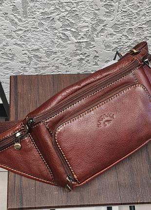 Кожаная мужская бананка katana