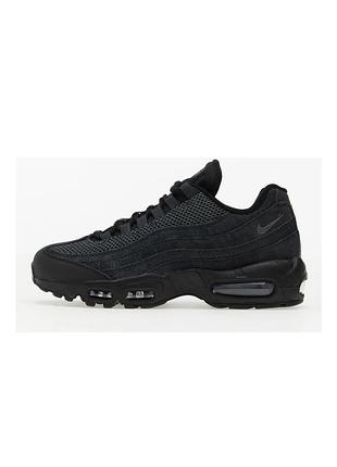 Стильні чорні шкіряні кросівки nike air max 95