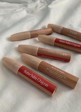 Clio butter balm crayon корейський трендовий масляний бальзам для губ олівець помада 07 08
