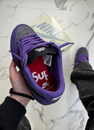 Кроссовки nike sb dunk low x supreme purple 9