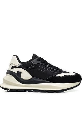 Кроссовки комбинированные текстильные с кожаными и замшевыми вставками на светлой подошве 2093т