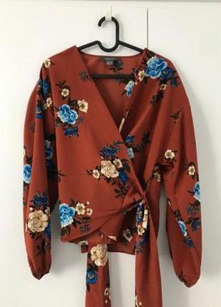 Блуза на запах с широкими рукавами primark