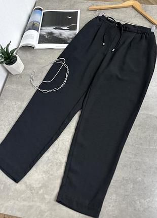 Чорні легкі базові штани брюки на резинці m zara