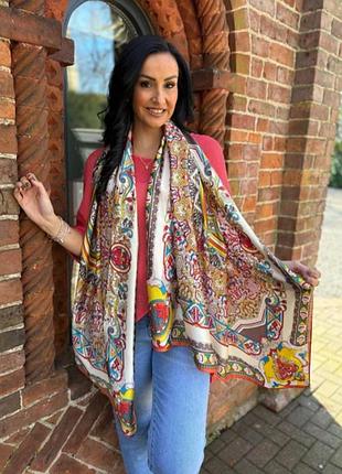 Большой палантин парео шелковый палантин