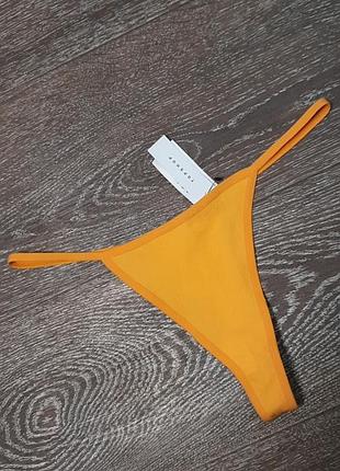 Яркие трусы бикини р.8- 10 topshop в рубчик