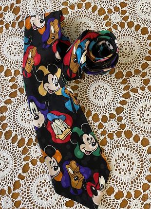 Disney винтажная шелковая яркая диснеевский галстук галстук дональд дак микки маус пес гуфи