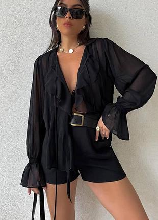 Легкая стильная рубашка шифон, блуза, блузка, рубашка