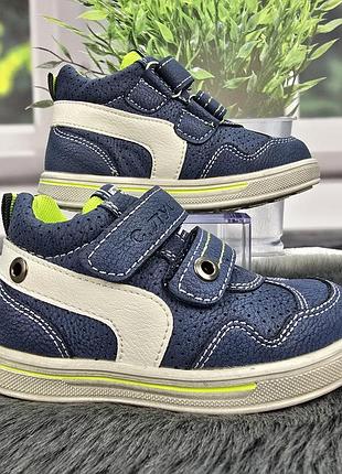Кроссовки детские для мальчика с.луч синие демисезонные на липучках 5675