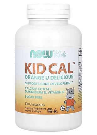 Now foods, kid cal, добавка с кальцием для детей, 100 жевательных таблеток