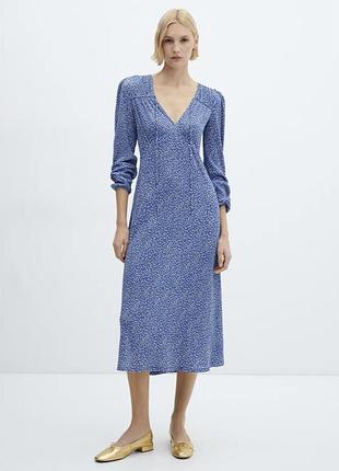 Длинное платье с принтом mango s