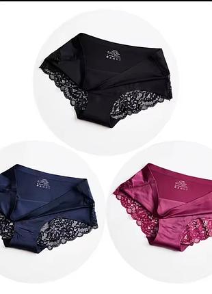 Женские трусики с кружевом набор 3 шт