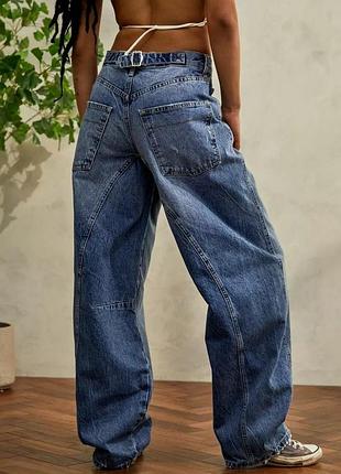 Urban outfitters базові широкі джинси штани баггі мом бойфренди банани висока посадка сині блакитні s m w28 l32